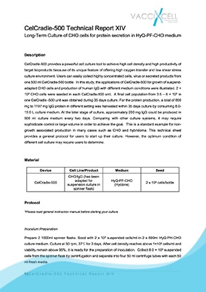 Long-Term Culture of CHO cells for protein secretion in HyQ-PF-CHO medium